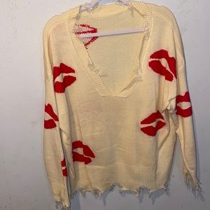 Lip Print Sweater